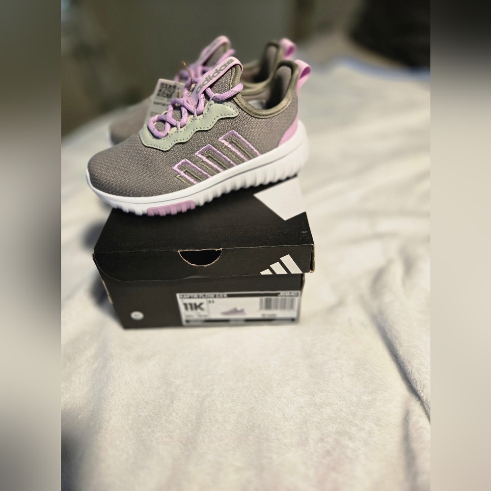 adidas Kids Shoes in Gray and Purple